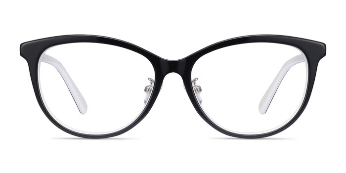 Helena Black White Acetate Eyeglass Frames from EyeBuyDirect