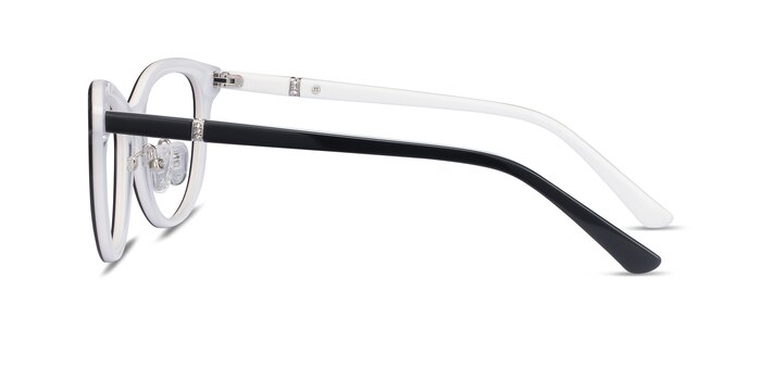 Helena Black White Acétate Montures de lunettes de vue d'EyeBuyDirect