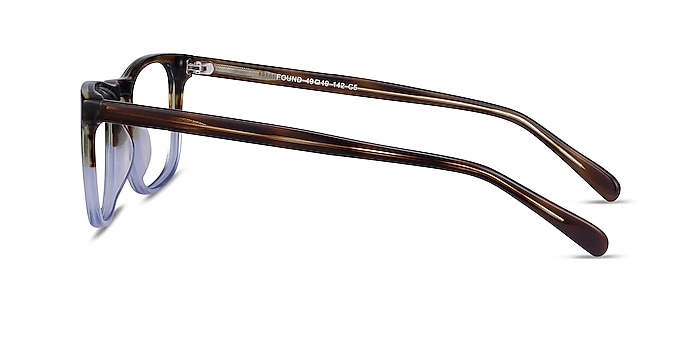 Found Brown Blue Acétate Montures de lunettes de vue d'EyeBuyDirect