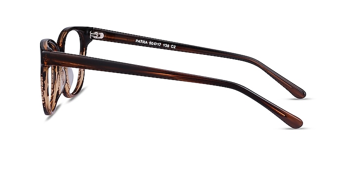 Patra Brown Striped Acétate Montures de lunettes de vue d'EyeBuyDirect