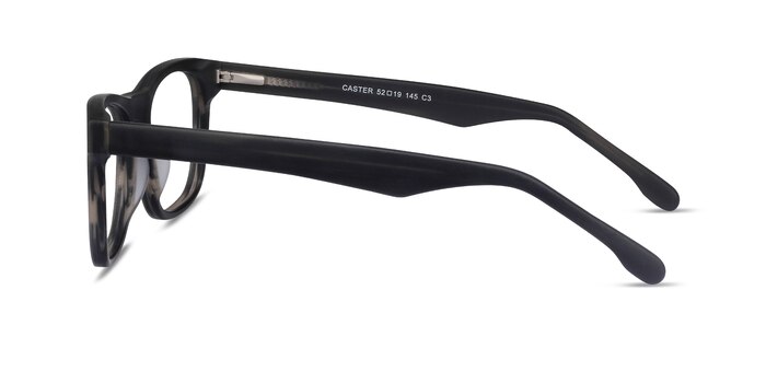 Caster Gray Striped Acétate Montures de lunettes de vue d'EyeBuyDirect