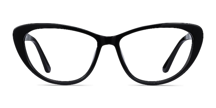 Yvonne Noir Acétate Montures de lunettes de vue d'EyeBuyDirect