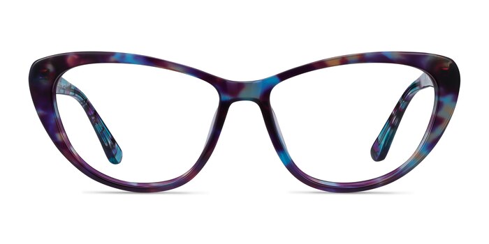 Yvonne Blue Floral Acetate Eyeglass Frames from EyeBuyDirect