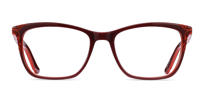 Hedera Burgundy Orange Acétate Montures de lunettes de vue d'EyeBuyDirect