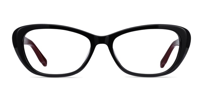 Selina Black & Burgundy Acetate Eyeglass Frames from EyeBuyDirect