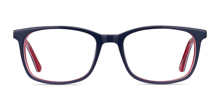 July Navy & Red Acetate Eyeglass Frames from EyeBuyDirect