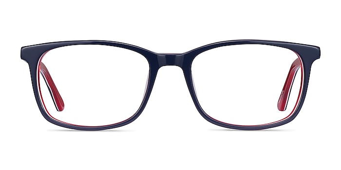 July Navy & Red Acétate Montures de lunettes de vue d'EyeBuyDirect