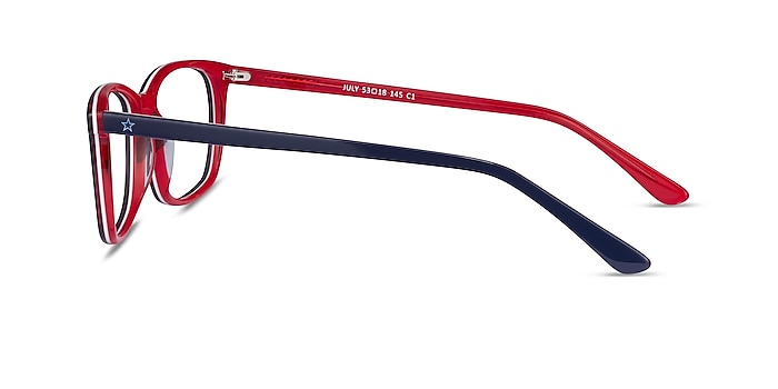 July Navy & Red Acétate Montures de lunettes de vue d'EyeBuyDirect