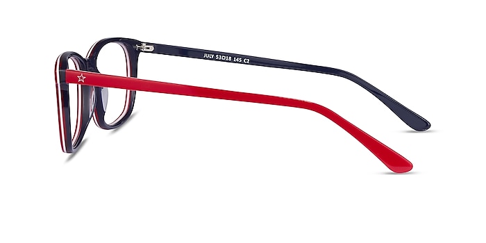 July Red & Navy Acétate Montures de lunettes de vue d'EyeBuyDirect