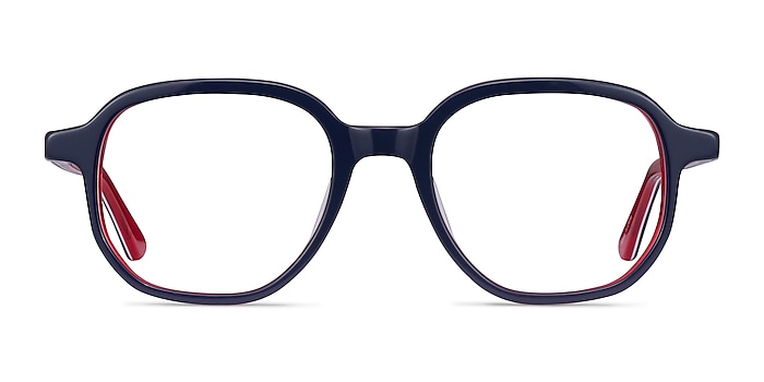 States Navy & Red Acetate Eyeglass Frames from EyeBuyDirect
