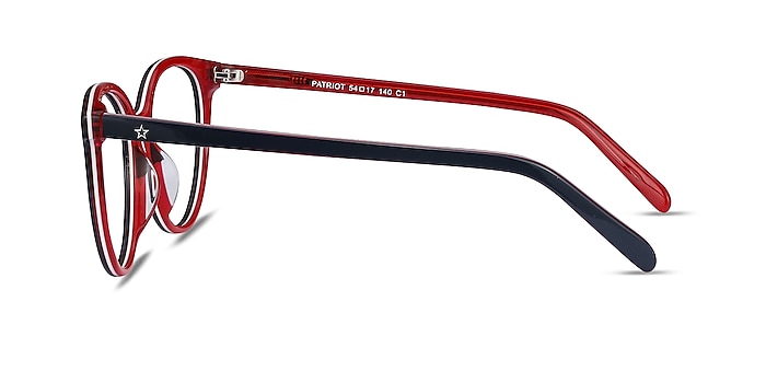 Patriot Navy & Red Acétate Montures de lunettes de vue d'EyeBuyDirect