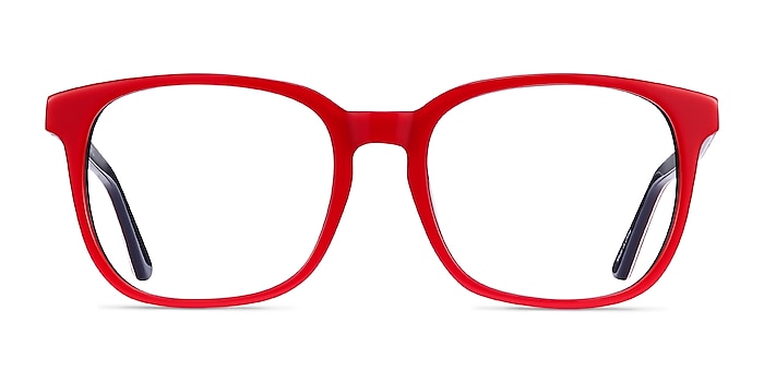 Firework Red & Navy Acétate Montures de lunettes de vue d'EyeBuyDirect