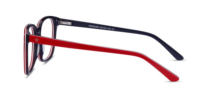 Firework Red & Navy Acetate Eyeglass Frames from EyeBuyDirect