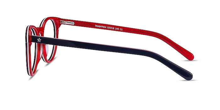 Tradition Navy & Red Acetate Eyeglass Frames from EyeBuyDirect