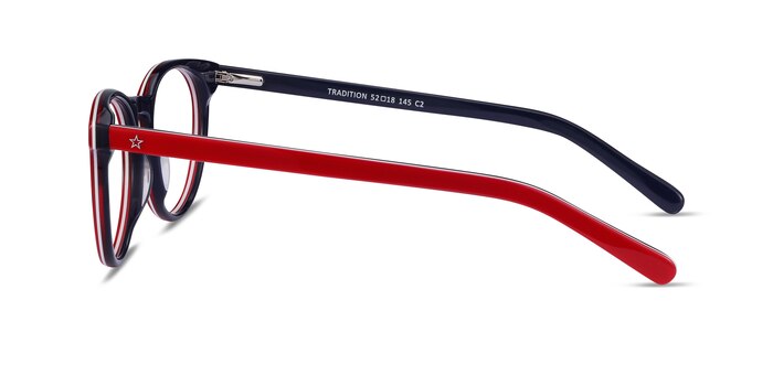 Tradition Red & Navy Acétate Montures de lunettes de vue d'EyeBuyDirect
