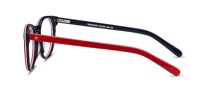 Tradition Red & Navy Acetate Eyeglass Frames from EyeBuyDirect