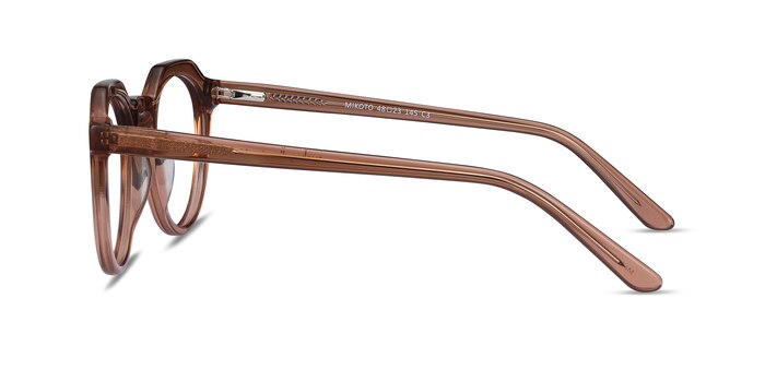 Mikoto Clear Brown Acétate Montures de lunettes de vue d'EyeBuyDirect