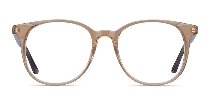 Solveig Clear Brown Acétate Montures de lunettes de vue d'EyeBuyDirect