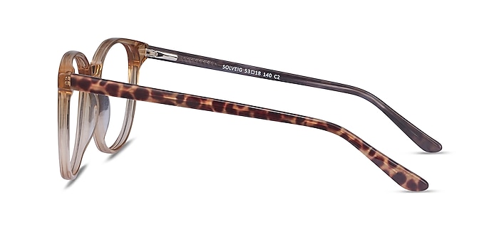 Solveig Clear Brown Acétate Montures de lunettes de vue d'EyeBuyDirect