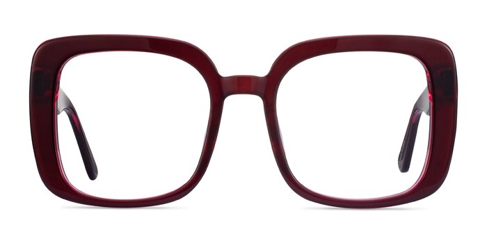 Heather Burgundy Acétate Montures de lunettes de vue d'EyeBuyDirect