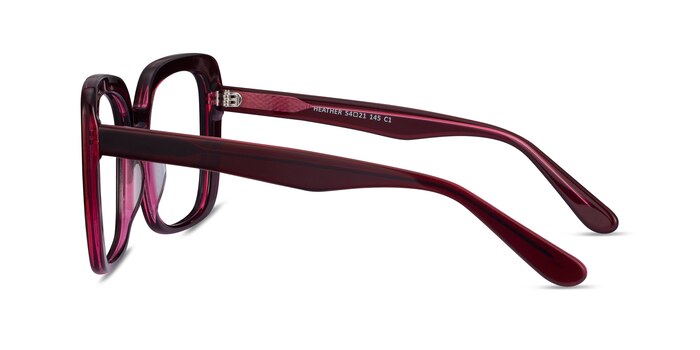 Heather Burgundy Acétate Montures de lunettes de vue d'EyeBuyDirect