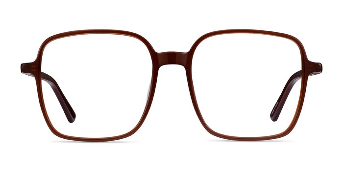 Sixto Café Acétate Montures de lunettes de vue d'EyeBuyDirect
