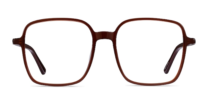 Sixto Café Acétate Montures de lunettes de vue d'EyeBuyDirect