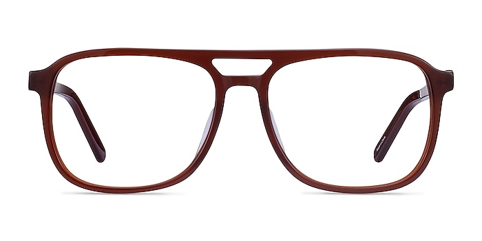 Russell Marron Acétate Montures de lunettes de vue d'EyeBuyDirect