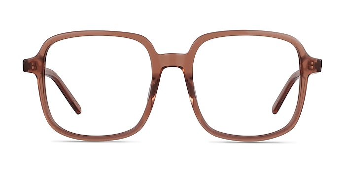 Gaston Clear Brown Acetate Eyeglass Frames from EyeBuyDirect