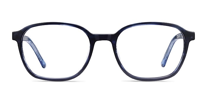 Efficient Blue Striped Acetate Eyeglass Frames from EyeBuyDirect