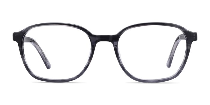 Efficient Black Striped Acétate Montures de lunettes de vue d'EyeBuyDirect