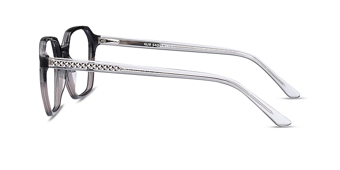 Glib Black Striped Acétate Montures de lunettes de vue d'EyeBuyDirect