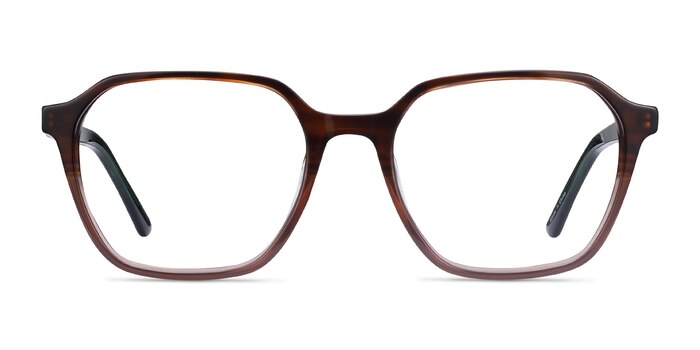 Glib Brown Striped Acetate Eyeglass Frames from EyeBuyDirect