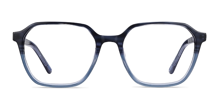 Glib Blue Striped Acetate Eyeglass Frames from EyeBuyDirect