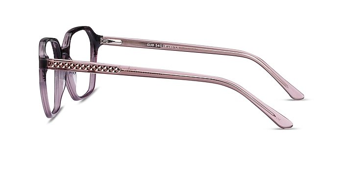 Glib Purple Striped Acétate Montures de lunettes de vue d'EyeBuyDirect