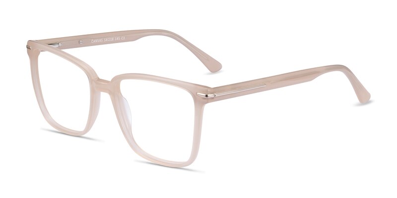 Canvas Square Beige Full Rim Eyeglasses | EyeBuyDirect