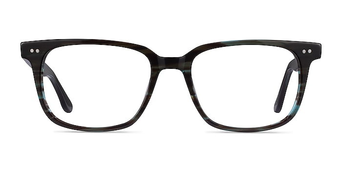 Pacific Striped Blue Acetate Eyeglass Frames from EyeBuyDirect