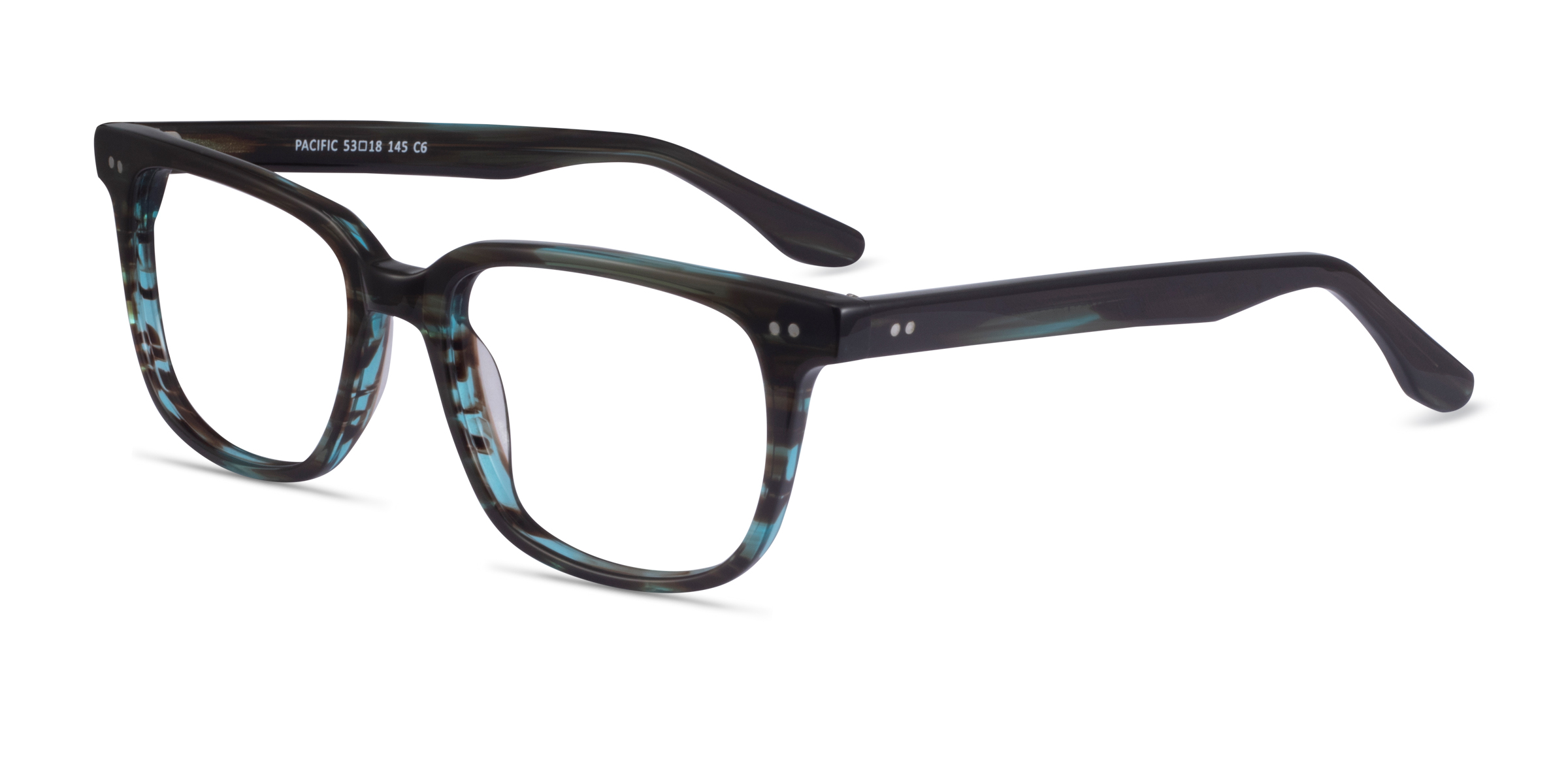 Pacific Rectangle Striped Blue Full Rim Eyeglasses Eyebuydirect 3230