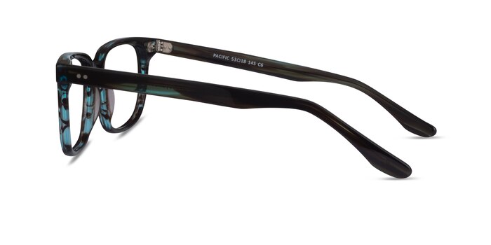 Pacific Striped Blue Acetate Eyeglass Frames from EyeBuyDirect