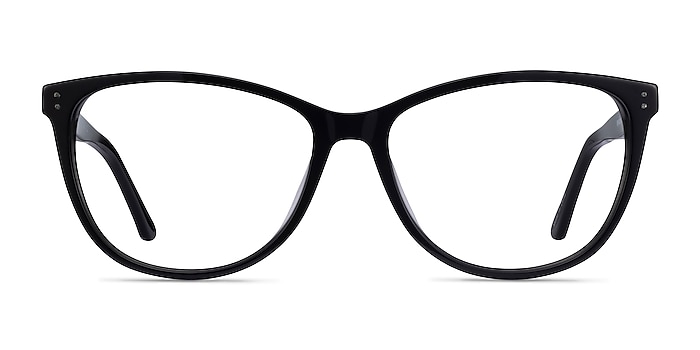 Solitaire Noir Acétate Montures de lunettes de vue d'EyeBuyDirect
