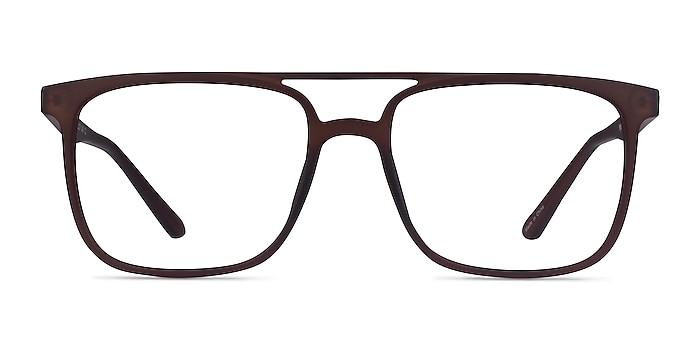 Between Matte Coffee Plastic Eyeglass Frames from EyeBuyDirect
