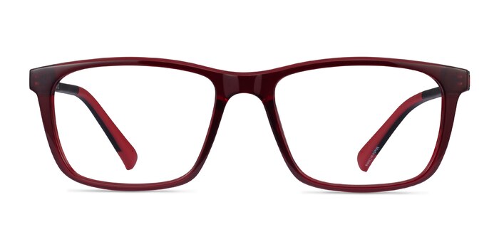 Brad Clear Red Black Plastic Eyeglass Frames from EyeBuyDirect