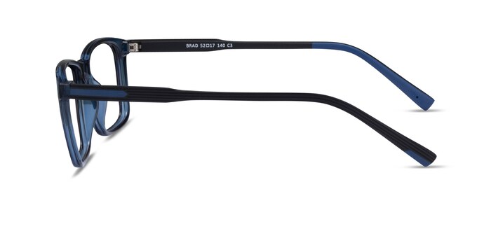 Brad Clear Blue Black Plastique Montures de lunettes de vue d'EyeBuyDirect