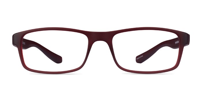Over Dark Red Plastique Montures de lunettes de vue d'EyeBuyDirect