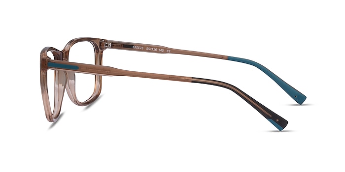 Freeze Clear Brown Plastique Montures de lunettes de vue d'EyeBuyDirect