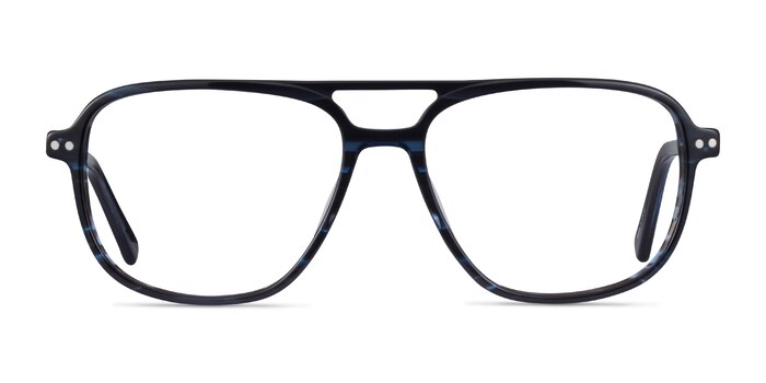 Spirit Blue Striped Acétate Montures de lunettes de vue d'EyeBuyDirect