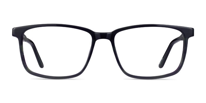 Shift Green Black Striped Acétate Montures de lunettes de vue d'EyeBuyDirect