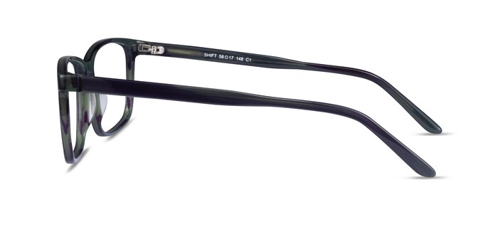 Shift Green Black Striped Acétate Montures de lunettes de vue d'EyeBuyDirect