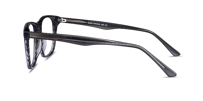 Easy Gray Striped Acétate Montures de lunettes de vue d'EyeBuyDirect