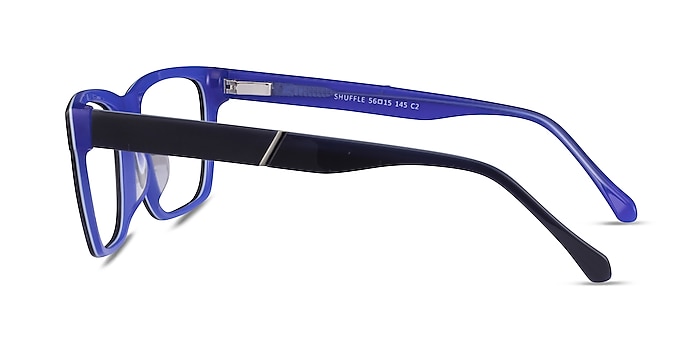 Shuffle  Matte Black Blue Acetate Eyeglass Frames from EyeBuyDirect